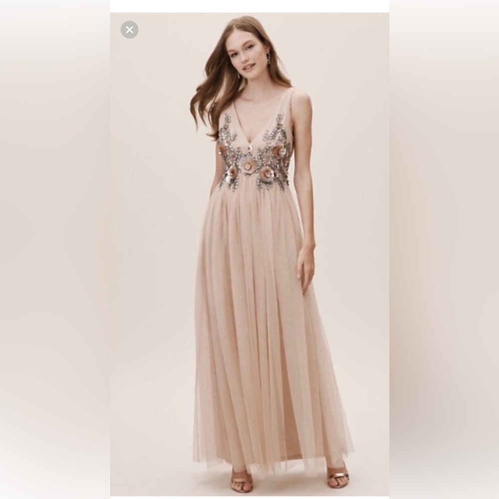 NWT BHLDN Isabel Maxi Dress Sequins in Cream